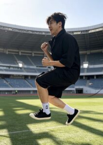 廢襪製造原創純棉襪 足球場穿搭示範